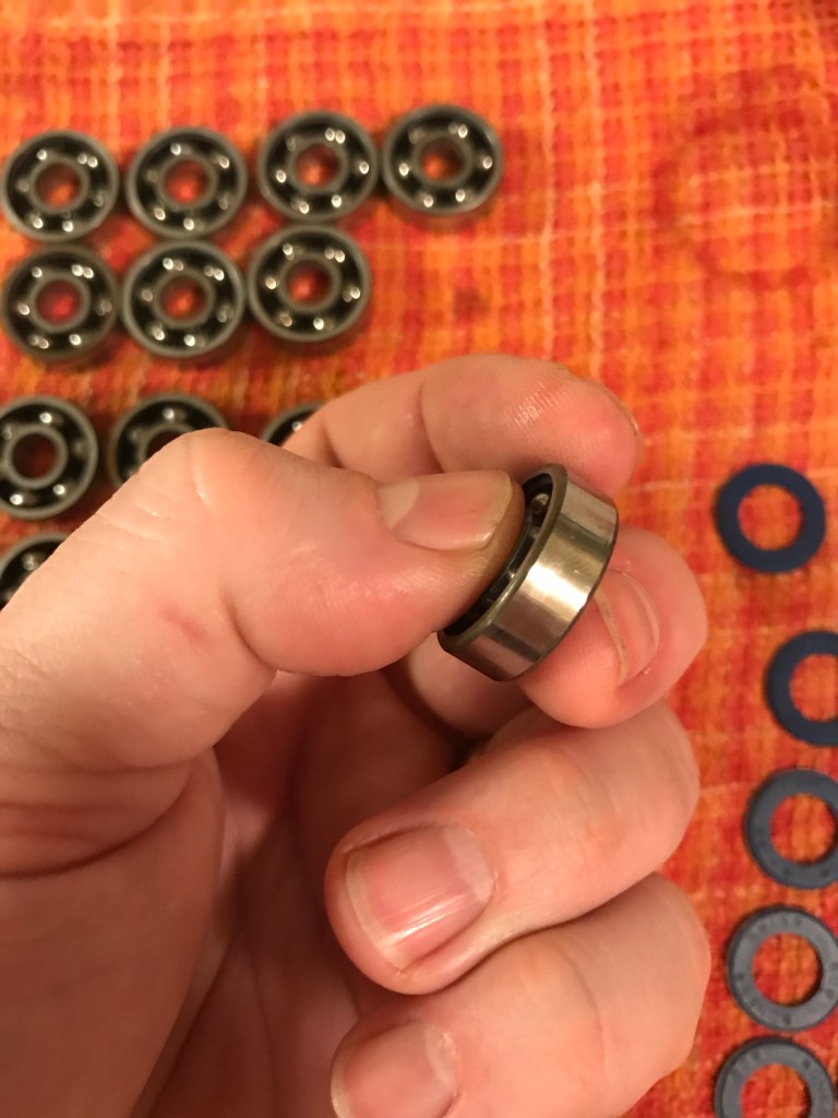 Spin the newly clean bearing to ensure it spins freely